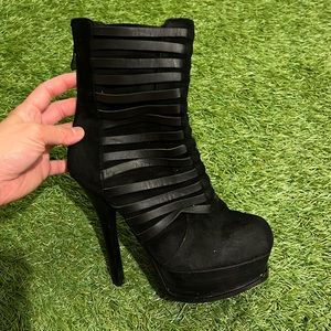 Black high heel boots